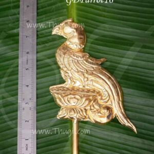 Parrot Brass Kavasa Ratna Bindu Chiluka Hastham for Goddess 8 Inches
