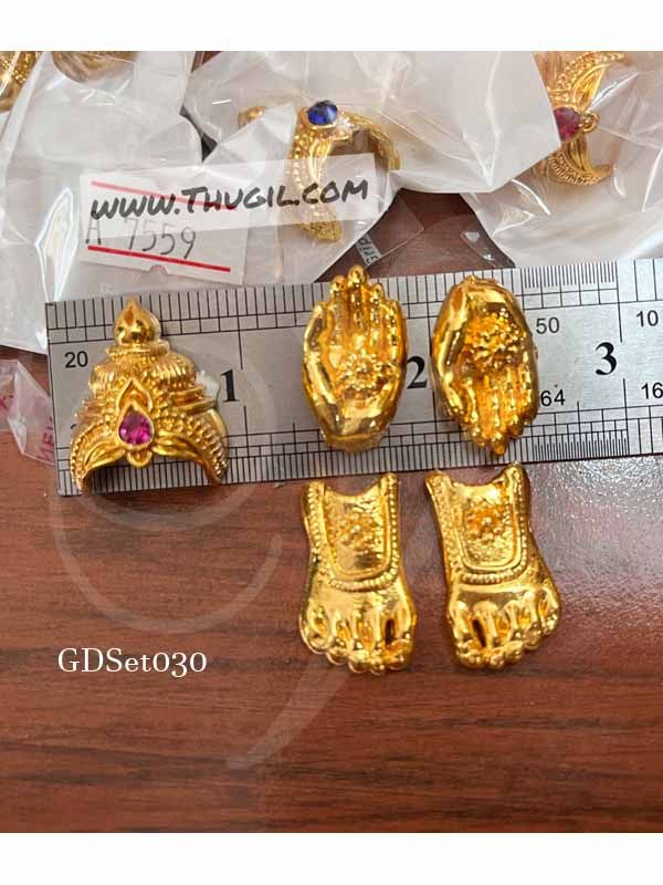 Deity Kreedam and Hastham Set For Deity Mini Crown hand leg 2 cm