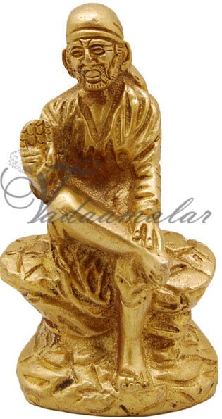 Lord Shirdi Sai Baba Brass Statue In Sitting Posture
