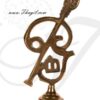 6.2" Brass Karttikeya Vel with Tamil OM on Stand