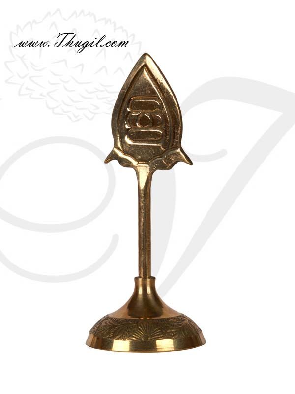 4.8" Murugan Brass Vel Stand Kumaraswamy Kartekeya Weapon Vel
