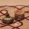 3" Kumkum holder with Gold Foil Tanjore works Unqiue Gifts
