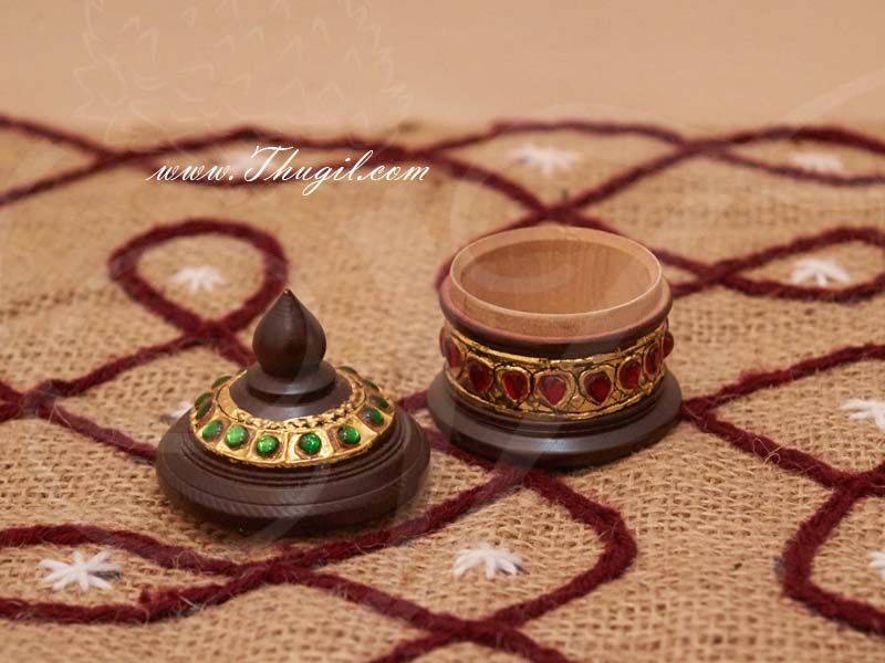 3" Kumkum holder with Gold Foil Tanjore works Unqiue Gifts