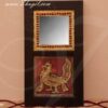 12 x 6 inches Mirror Wooden Wall Decor in Peacock Tanjore Style Gift Buy Now