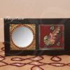 4 x 8 inches Mirror Wooden Wall Decor in Tanjore Style Gift Shop Now