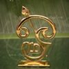 Murugan Brass Om Vel Symbol Stand weapon 2.8 Inches