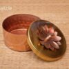 Copper Colour Round Box Flower Design Return Gift Hamper 4 inches