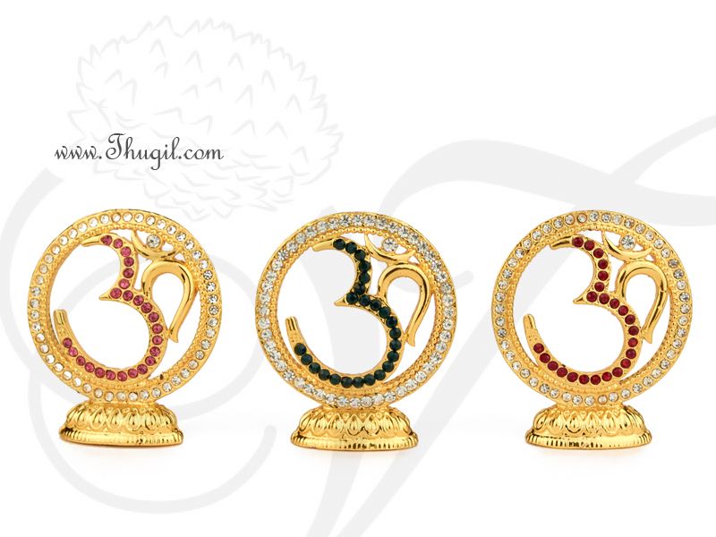 1.5" Gold Plated Om Symbol Table Top / Car Dashboard