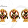3 Seated Lord Ayyappan with stones Desktop Dashboard Set