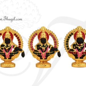 3 Seated Lord Ayyappan with stones Desktop Dashboard Set