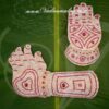 White with Pink Stone Perumal Balaji Kathi Vardaha Hastham Temple Jewelry 7.5 inches