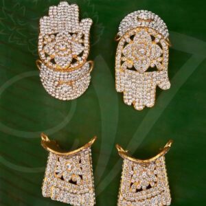 Swami alankaram Hastham Patham God and Goddeses Jewelry White Stone 2.5 inches