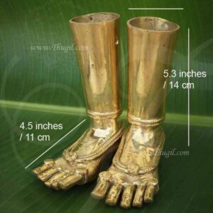 Ashtapatham Paatham Leg Feet in Brass for Hindu God Legs 5.5 Inches