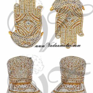 Swami alankaram Hastham Patham God and Goddeses Jewelry White colour stone 3 inches