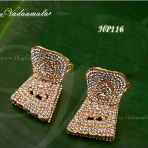 Feet White Stone Decoration Paatham For Gods Goddesses Statues 2.2 inches