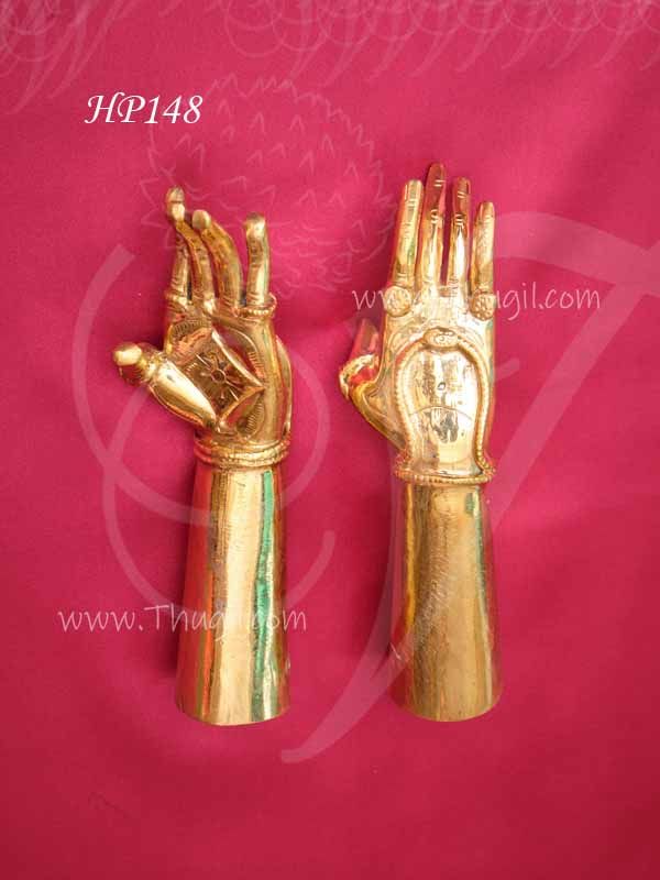 Kadaksham Hastham Hand in Solid Brass for God Statues Idols 6 inches