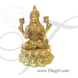 Goddess Mahalakshmi Statue of Brass 3 inches