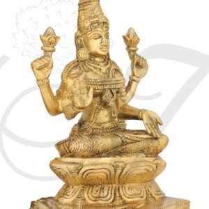 5 inches Goddess Lakshmi Good Luck Statue of Brass