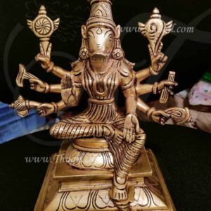 Goddess Varahi Amman Statue Brass Idol - 9 inches