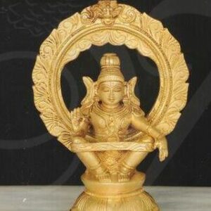 8.5" Seated Lord Ayyappan Deity Statue Brass Idol Murthi Figurine