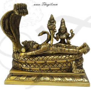 5" Lord Anantha Padmanabha God Vishnu Lakshmi Statue Brass Lord Hindu Idols
