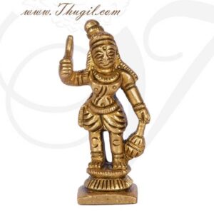 3" Madurai Veeran Ayyanar Brass Statue Great Warrior Of South India Statue Buy now
