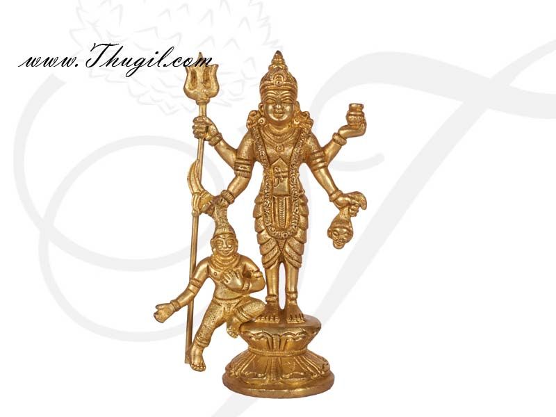 5.5" Brass Statue Hindu Goddess Mahalasa Narayani / Mohini Avatar Kali Maa Statue