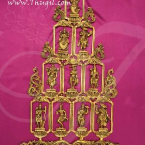 Dashavatara Wall Hanging in Brass 10 Vishnu Avatars Set Buy now