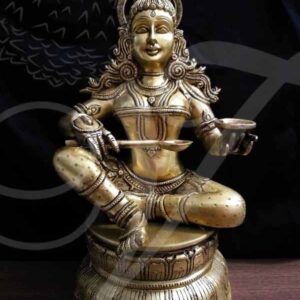 Brass Annapurna Hindu Devi Statue from India Buy Now 12 inches