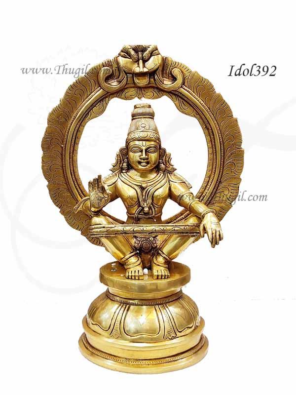 Large Size Ayappan Ipayan Statue Brass Idol Murthi Puja 18 inches