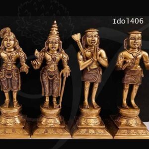 Brass Idol Statue Set Tamil Saints Appar Sundarar Manikayvasagar Sambandar 13 inches