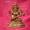 Saraswathi Brass Statue Veena Goddess of Learning 4 Inches