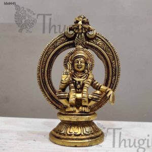 Ayappan Ipayan Statue Brass Idol Murthi Puja 4 inches