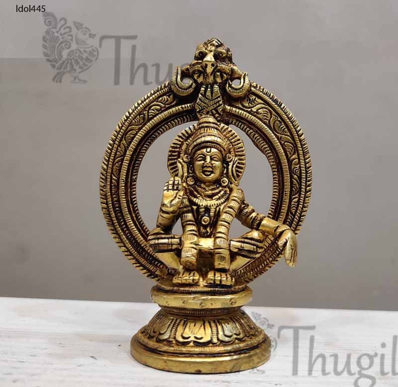 Ayappan Ipayan Statue Brass Idol Murthi Puja 4 inches