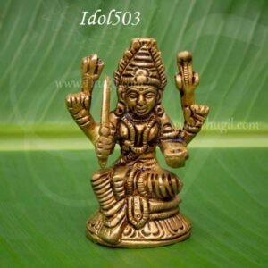 Brass Idol of Goddess Mariamman Small Statue Devi Karumaiamman 3 Inches