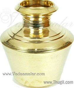6" Brass Plain Kalasham Kudam Sombu for Holi water