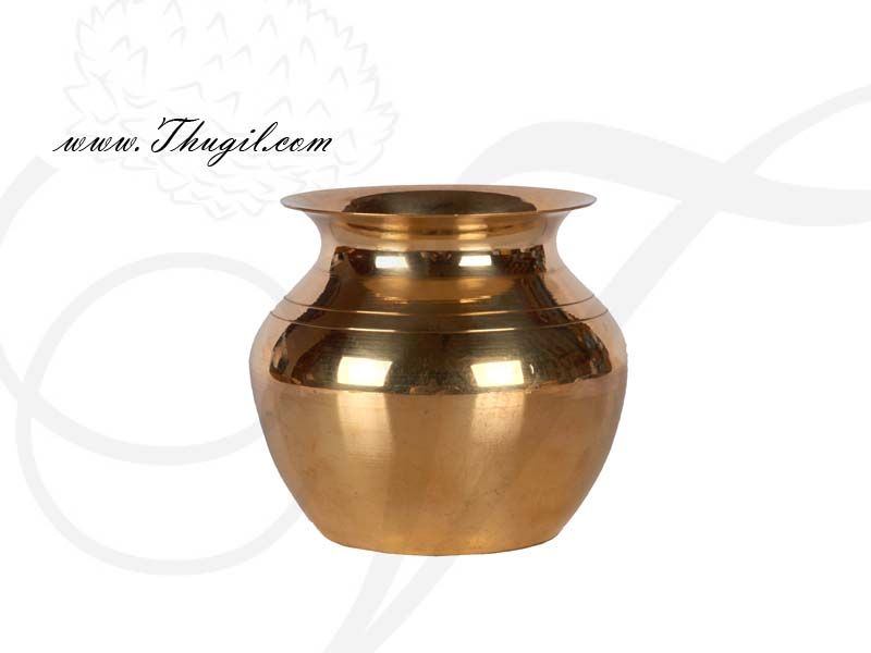 3.2" Plain Brass Kalasham sombu for Holi water