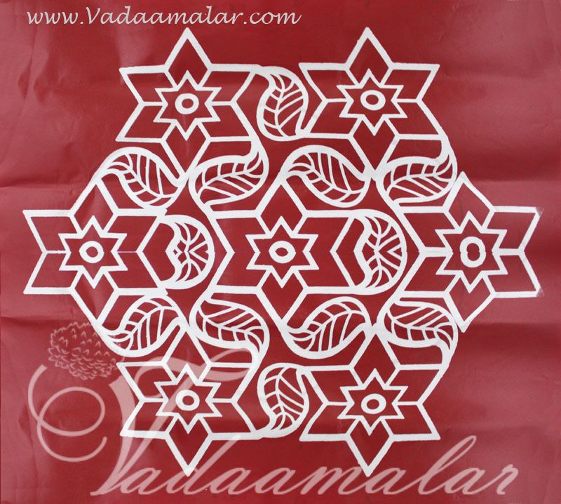 Sticker Kolams Rangoli Traditional Artistic Designs in South India