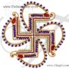 Plastic Arrangeable Kolam Rangoli Swastika Design Kundan 7 inches