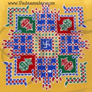 Kolams in Pongal Design South India Rangoli 14 inches x 5 pieces