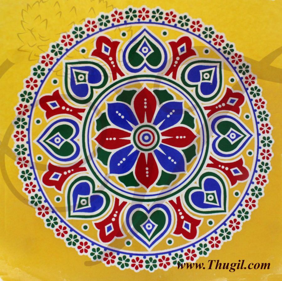 Rangoli Kolam Sheets Maroon Colour Stickers 5 pieces 14 inches