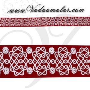 Kolams Long Strips Traditional Designs Mugalu Dark Red 5 pices x 30 inches