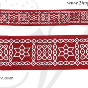 Kolam Muggu Designs in Dark Red Rectangle Sheets 5 pieces x 30 inches