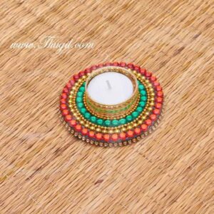 Kundan Rangoli Kolam Candle Holder India Decoration Designs Buy Now