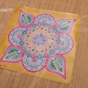 5 pieces Sticker Rangoli Kolams Traditional Artistic Designs in South India 14 Inches