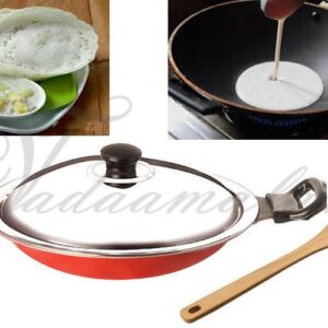 Appam Maker Pan Kadai Appa chatty Premier with lid & stick Non-Stick Cookware - Size - 22cm