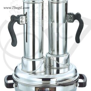 2 Tubes Puttu Maker Stainless Steel Kerala Steamed Rice Cake Steamer