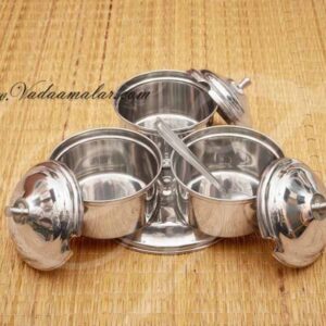 Stainless Steel 3 bowl server Pickle Holder Salsa dressings sauces Buy Online