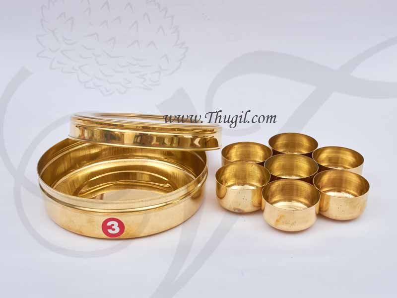 Brass Masala Dabba Indian Design Spice Box Buy Now - Small 5"