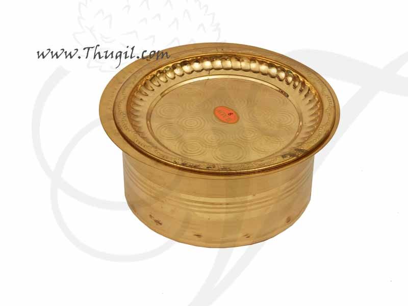 Brass Vessel Storage Container with Plate Buy Online 4